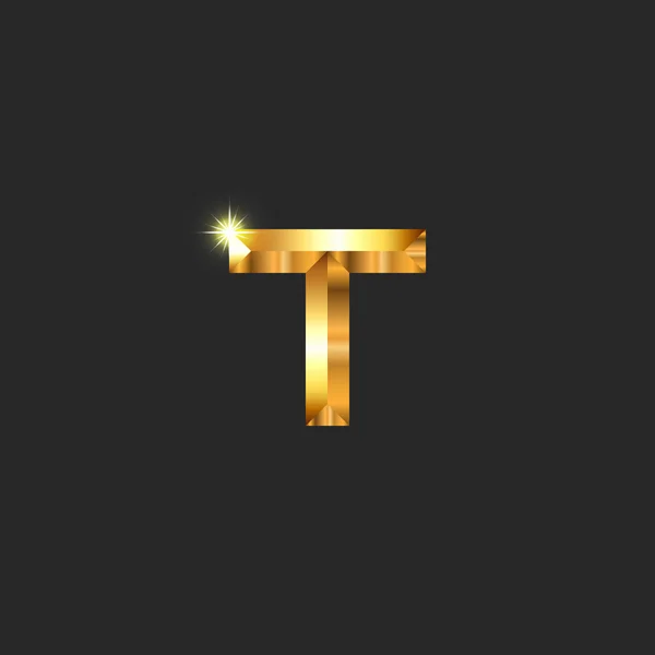 Modern luxury golden letter T — Stock Vector