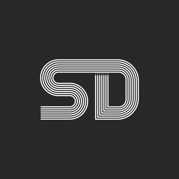 Inisial logo huruf SD - Stok Vektor