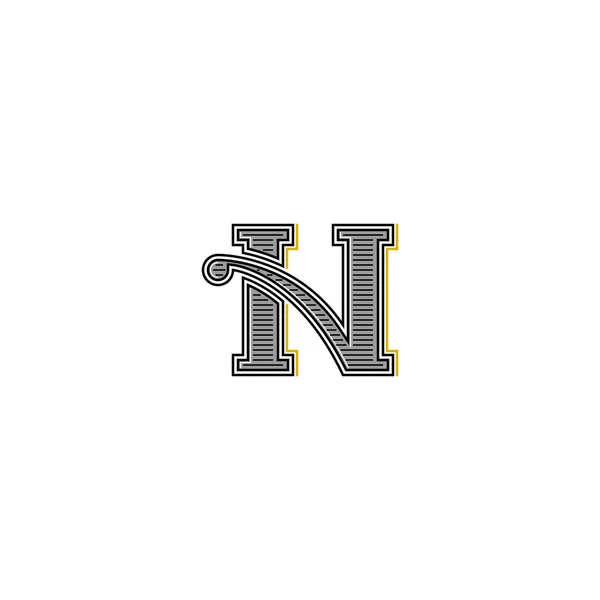 Western N betű logó — Stock Vector