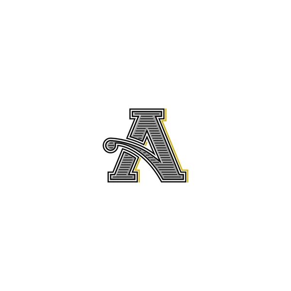 Retro A letter logo — Stock Vector