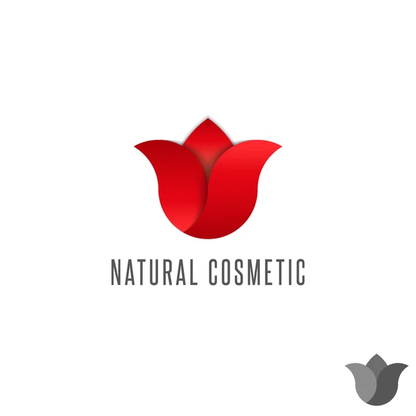 Gradiente tulipa logotipo flor vermelha — Vetor de Stock