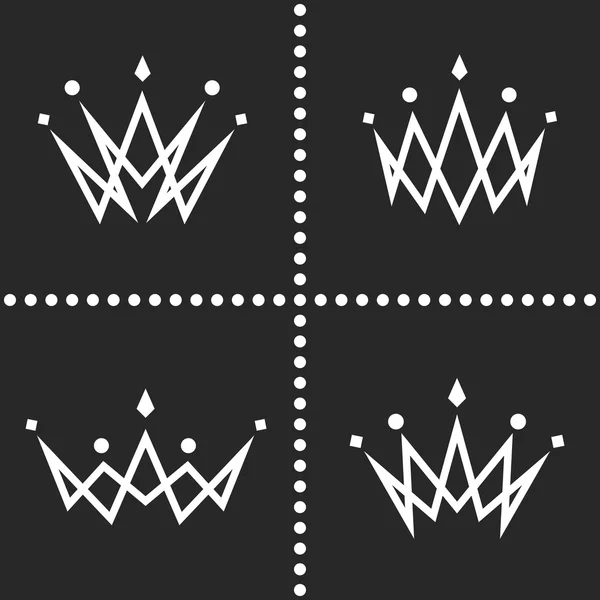Set korun logo monogram silueta — Stockový vektor