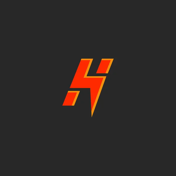 Logotipo relâmpago H forma carta — Vetor de Stock