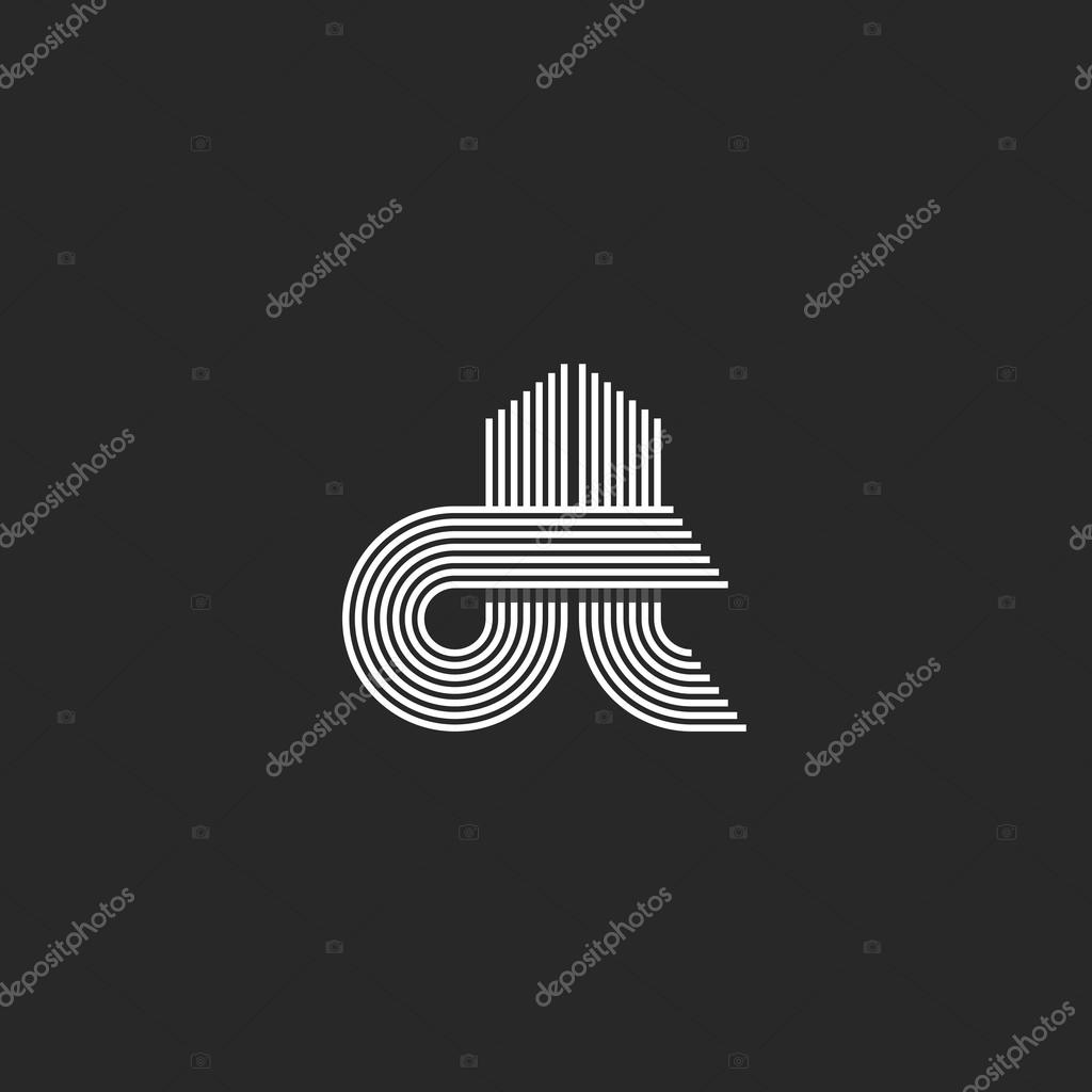 Monogram couple letters dt logo, hipster wedding invitation thin line emblem, modern initials business card decoration element