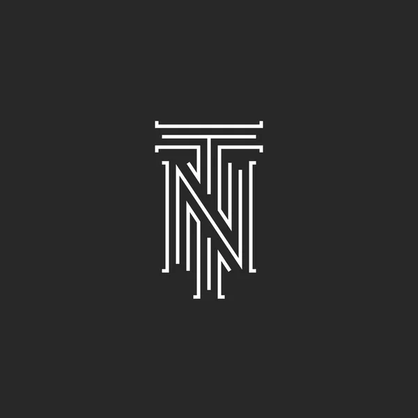 Iniciais NT letras logotipo — Vetor de Stock