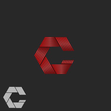 C harfi logo hipster monogram