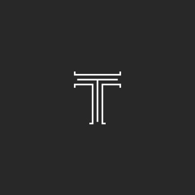 Hipster en az mektup T logo