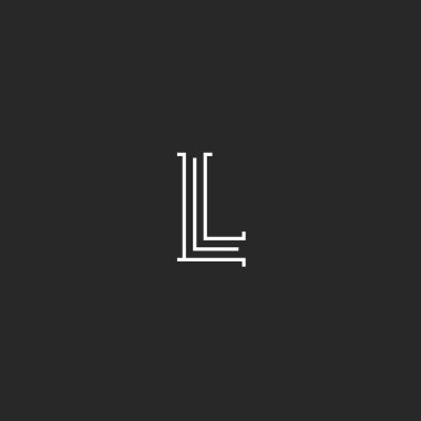 Hipster L harfi monogram logosu