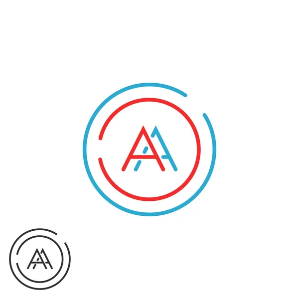 Fusion zwei Buchstaben aa Logo — Stockvektor