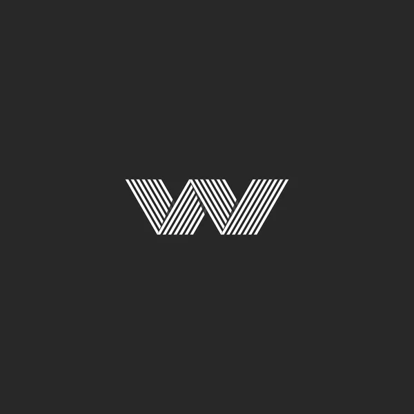 W letra logo hipster monograma — Vector de stock