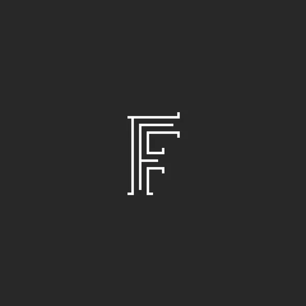 Letra medieval F logo monograma — Vector de stock