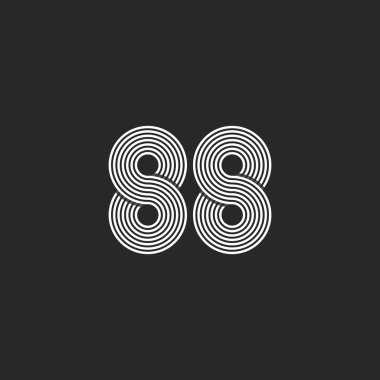 Sayı 88 hipster logosu 