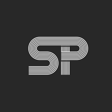 Hipster baş harfleri Sp logo harfleri  