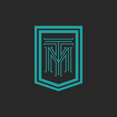 Monogram hipster çerçeve formu kalkan