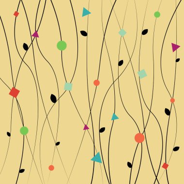 Soyut çiçek duvar kavşak eğrileri