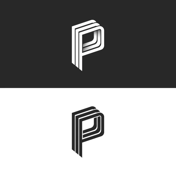 Lettera P logo monogramma — Vettoriale Stock