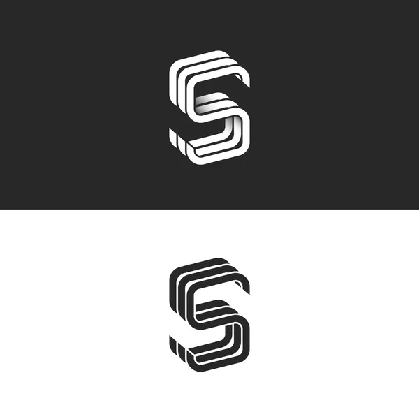 S logo monogram mockup — Stock Vector