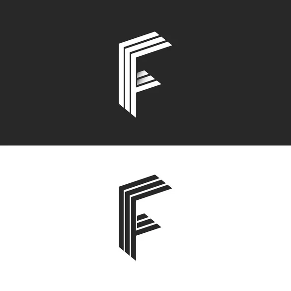 Carta F monograma logotipo —  Vetores de Stock