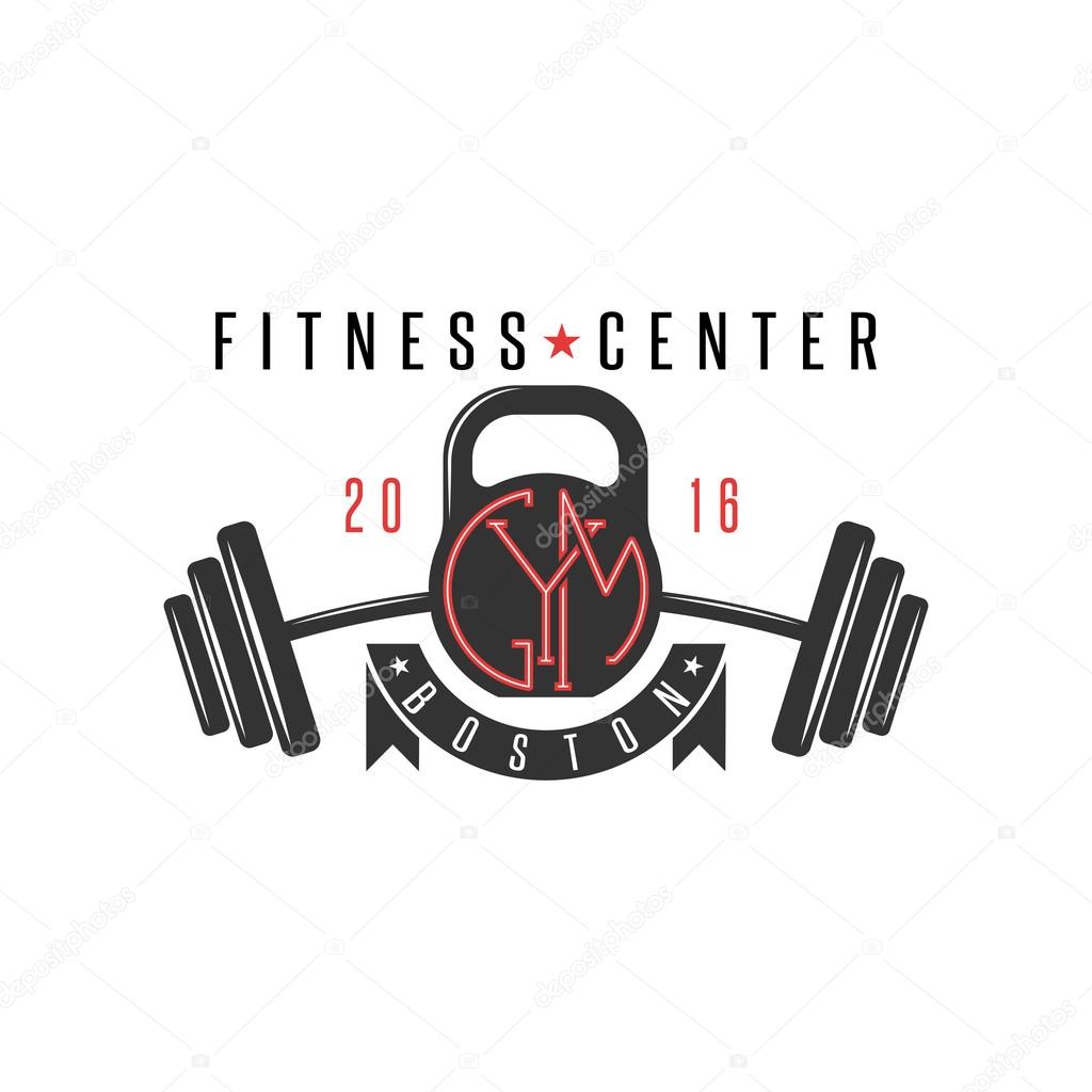 Vector illustration design Logo of fitness gym isolated on white background