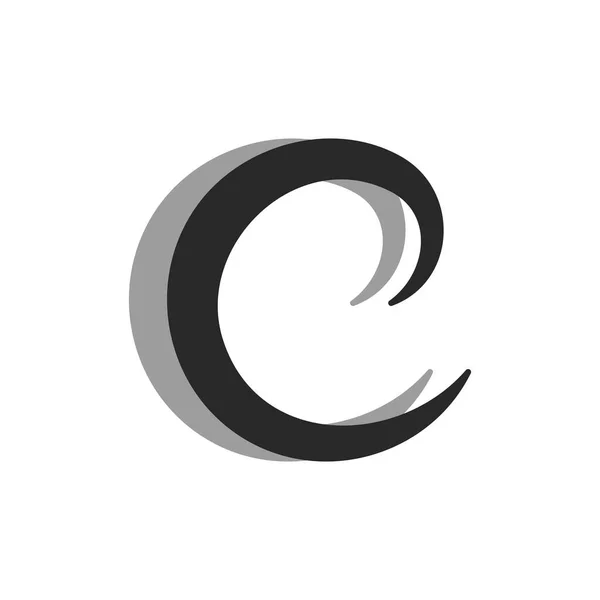 Letra Logo Monograma Con Sombra Tipografía Marca Capital Estilo Mínimo — Vector de stock