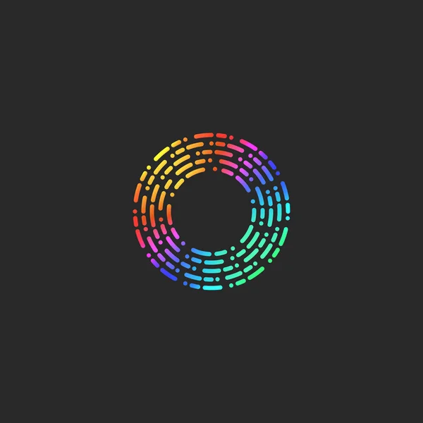 Letter Logo Monogram Streep Stip Gebroken Lijnen Heldere Gradiënt Ring — Stockvector