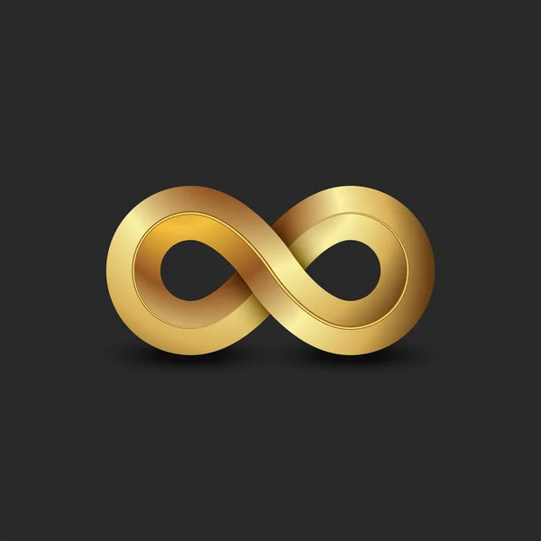 Oändlig Logotyp Gyllene Förhållande Geometrisk Form Guld Lutning Oändlighet Symbol — Stock vektor