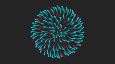 Yaşamın soyut yaşam biçimi, üst üste binen ince hareket eğrilerinden, deniz şakayıklarından, siyah duvar kağıdından bir top..