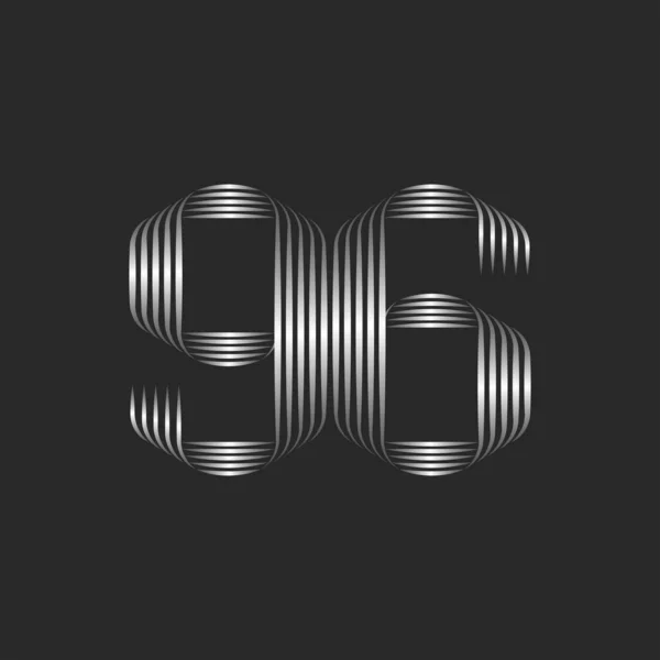 Kalligrafisk Logotyp Siffror Kreativ Monogram Original Sammanflätning Släta Tunna Linjer — Stock vektor