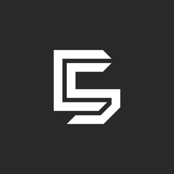 Creative Symbol Mockup Iniciály Dvě Písmena Nebo Logo Monogram Překrývající — Stockový vektor