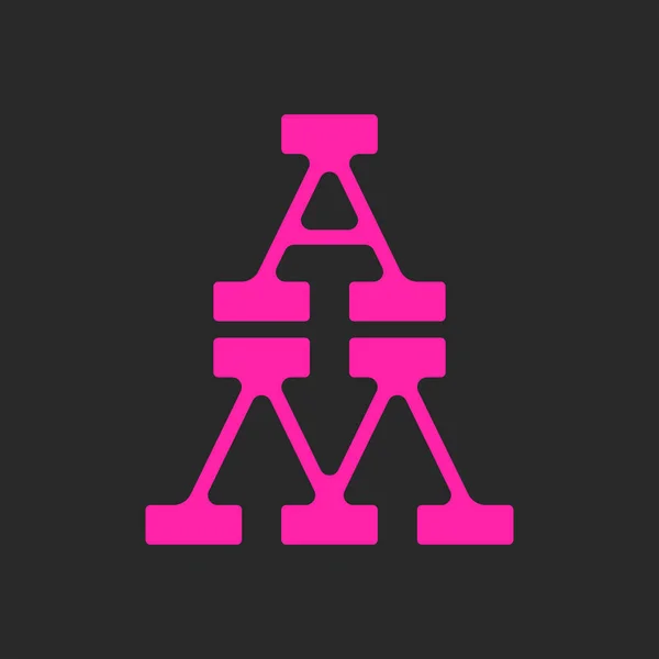 Monogram Bokstäver Eller Logotyp Initialer Pop Konst Identitet Klistermärke Rosa — Stock vektor