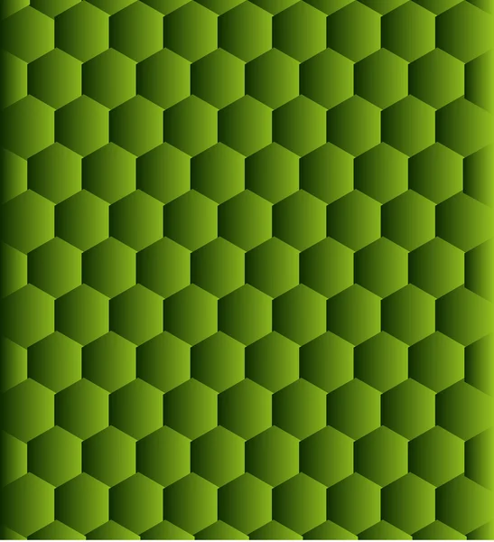 Abstraktní zelené pozadí s šestiúhelníky — Stockový vektor