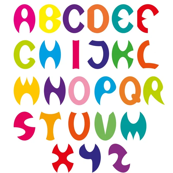 Alphabets colorés de bande dessinée — Image vectorielle