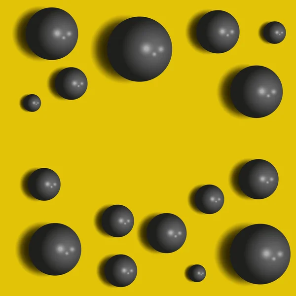 Sphères noires abstraites — Image vectorielle