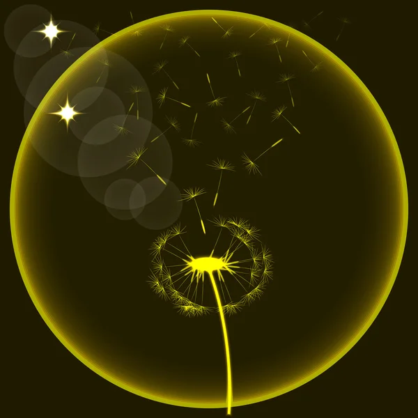 Анотація жовта кульбаба — стоковий вектор