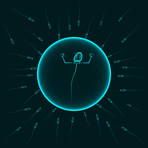 Vincitore dello sperma blu — Vettoriale Stock