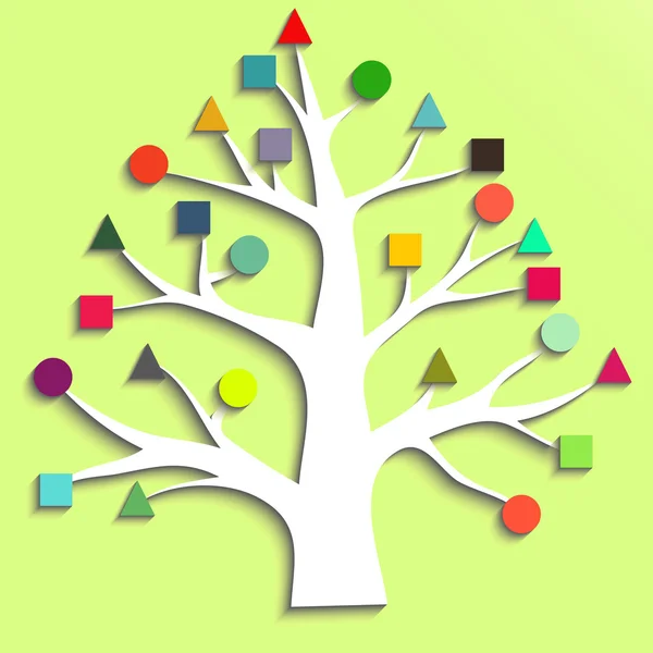 Strom s barevnými listy — Stockový vektor