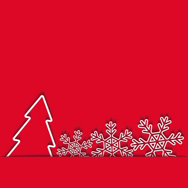 Christmas tree and snoflakes — Stock Vector