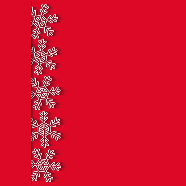 Flocos de neve sobre papel vermelho —  Vetores de Stock