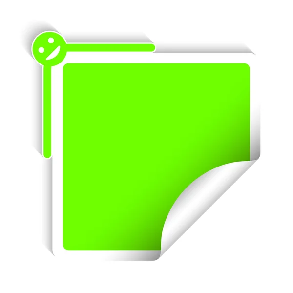 Čtvercová zelená nálepka — Stockový vektor