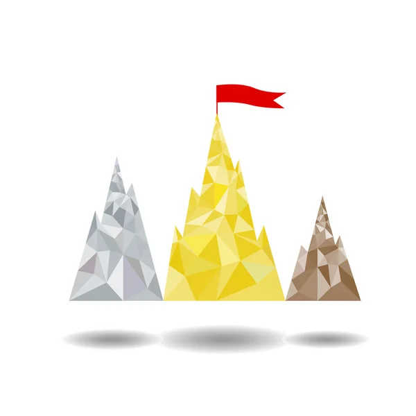 Podium des sommets montagneux — Image vectorielle