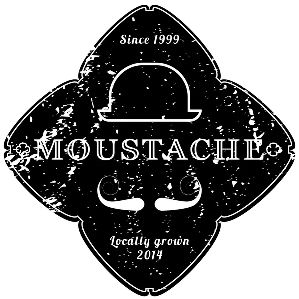 Emblème moustache noire — Image vectorielle
