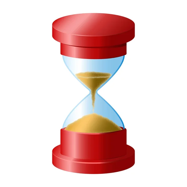 Icono de reloj de arena rojo — Vector de stock