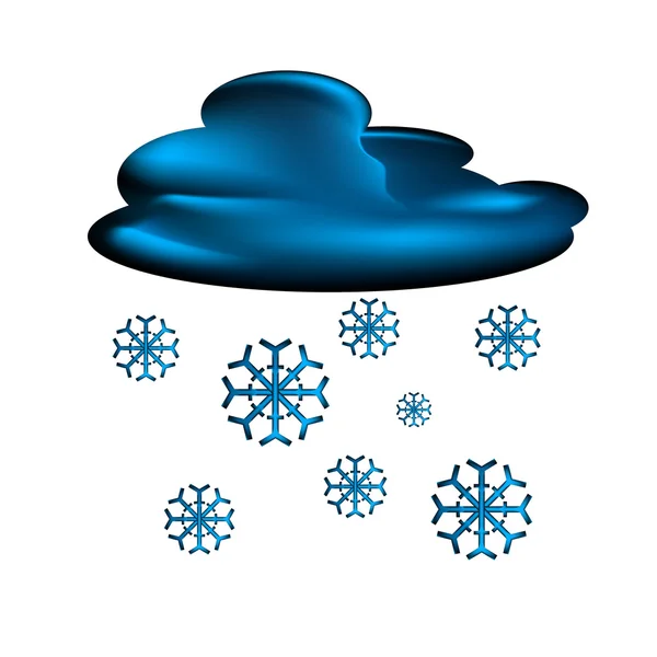 Felhő és hópelyhek — Stock Vector