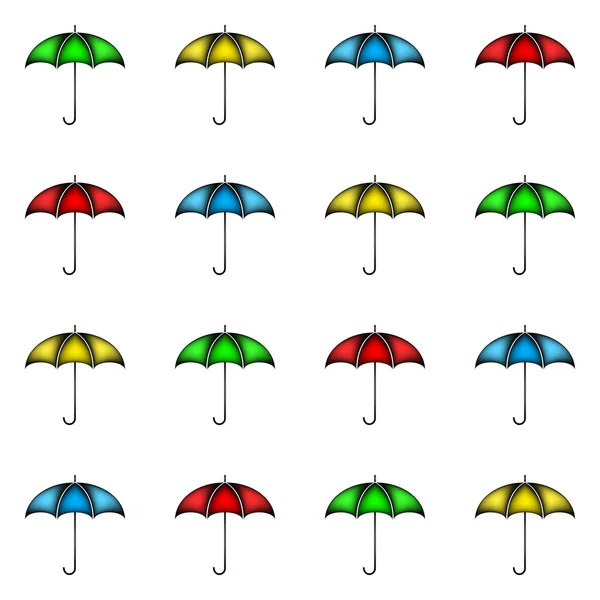 Pattern of colorful umbrellas — Stock Vector