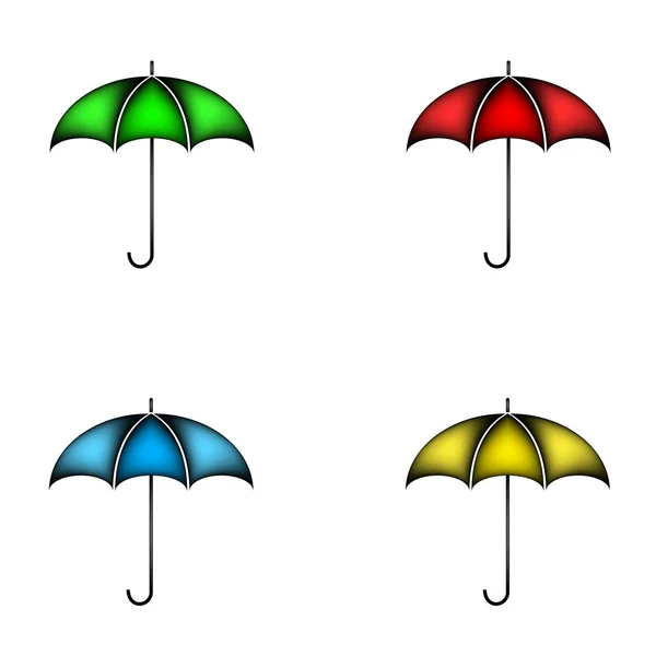 Conjunto de guarda-chuva colorido —  Vetores de Stock