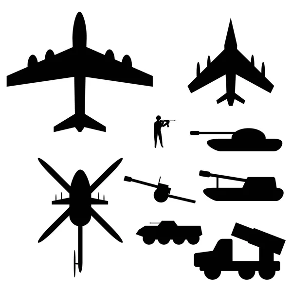 Dessins de matériel militaire — Image vectorielle