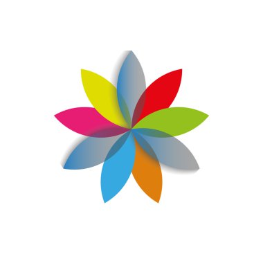 Gökkuşağı soyut çiçek, kalıp logo