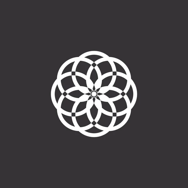 White floral logo template — Stock Vector