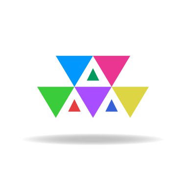 Renkli üçgenler logo tasarımı