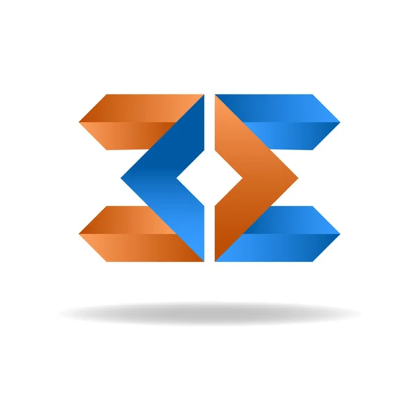 Duas letras E - logotipo do negócio azul e laranja, ícone para o site — Vetor de Stock